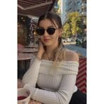 Oval Kadın Güneş Gözlüğü UV400 Koruma - Siyah