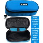 Oval Kalemlik Üstten Açılır Kaliteli Su Geçirmez Kumaş 5X10X23 cm Kalem Çantası Kalem Kutusu MAVİ-317 Tek Ebat Oval Tekstil