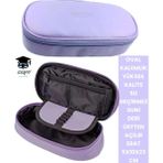 Oval Kalemlik Üstten Açılır Kaliteli Su Geçirmez Kumaş 5X10X23 cm Kalem Çantası Kalem Kutusu Mor Tek Ebat Oval Tekstil