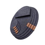 Oval Kalınlaştırılmış Keçe Servis Altlığı 4'lü Set 4 Altlık ve Bıçak Çatal Torbası Çevresel Yıkanabilir Servis Altlıkları Kaymaz Isıya Dayanıklı Servis Altlığı Yemek Masası için Mat Gri