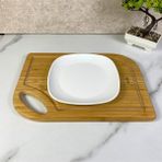 Oval Kare Servis Tabağı, Polikarbon, Tatlı Sunum Tabağı, 18cm