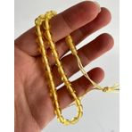 Oval Kesim Kokulu Toz Kehribar Tesbih 33lük 5mm A011