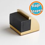 Oval Metal Kapı Stoperi Gold Altın Güçlü Yapışkanlı Kauçuk Kapı Tamponu Çarpma Önleyici Durdurucu - 1 Adet