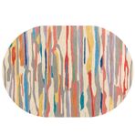 Oval Parça Halı Yıkanabilir Kaymaz Halı Oturma Yatak Odası Ev Dekoru için Kırmızı Sarı Gri Bej Çok Renkli 200 x 300 cm