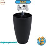Oval Plastik Ayak 12 Cm Siyah Mobilya Yükseltici Sehpa Kanepe Koltuk Ayağı Baza Ayakları Aparatlı