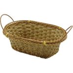 Oval Plastik Hasır Ekmek - Çok Amaçlı Sepet Kulplu - Metal Iskelet TABAN:11X18- AĞIZ:18X24.5CM D:8cm