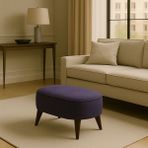 Oval Puf Koltuk 53X35 Uzanma Koltuğu Makyaj Koltuğu - Mor