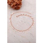 Oval Pullu Rose Gümüş Halhal 303