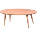 Oval Retro Orta Sehpa - ham ahşap
