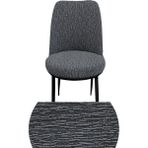 Oval Sandalye Kılıfı Retro Sandalye Örtüsü Lastikli Jakarlı Çubukdesen Tekli Küçük Boy Krem - Antrasit - 53 x 40 cm