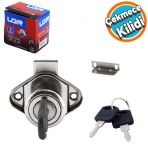 Oval Silindir Mobilya Cekmece Dolap Kilidi Nikel Krom 2 Anahtarli Kilit 22 Mm