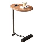 Oval Siyah C Şekilli Sehpa Oturma Odası Yatak Odası Balkon ve Ofis için Küçük Sehpa Kanepe Telefon Dizüstü Bilgisayar Yemek Masası Küçük Alanlar için 45 * 30 * 60 cm