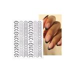 Oval Siyah French Tırnak Stıcker Wg625