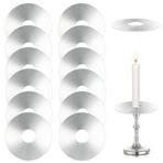 Ovaletta 12 adet gümüş mum, damla tutucu, mumlar için damla tutucu, çubuk mum tutucu için damla koruması, dekoratif mumlar, düğün oturma odası için, şamdan (22 x 70 mm)