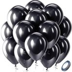 Ovanda 20 adet 20 inç balon, siyah, lateks balon, doğum günü balonları, helyum balonları, çelenk yay, flama, siyah, parti, doğum günü, düğün, bebek partisi, yıl dönümü kutlamaları için