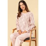 Over Sleep 69002 Kadın Kışlık Pijama Takım Pudra XXL