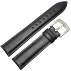 Overhil1s Saat Kordonu Deri, Deri Bileklik Erkek Kadın Yumuşak Düz Siyah Kahverengi Saat Kayışı 18 mm 19 mm 20 mm 21 mm 22 mm 24 mm Kemer Bileklik (Renk: Siyah, Beden: 20 mm)