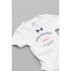 Overoz 5755 Bebek Body Zıbın %100 Pamuk Kısa Kol Papyon Desenli 9-12 Ay Çıtçıtlı Yaka - Beyaz - 9 - 12 Ay