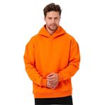 Overoz Basic Kapüşonlu Oversize Sweatshirt Turuncu Hoodie Hbscturuncu, XL