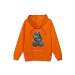 Overoz Doberman Sırt Baskılı Kapüşonlu Oversize Sweatshirt Köpekli Turuncu Hoodie H1193, M