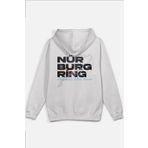 Overoz Formula 1 Nürburgring Yarış Pisti Sırt Baskılı Kapüşonlu Oversize Sweatshirt Ekru Hoodie H1206, XL