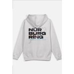 Overoz Formula 1 Nürburgring Yarış Pisti Sırt Baskılı Kapüşonlu Oversize Sweatshirt Ekru Hoodie