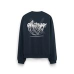Overoz Gece Mavisi Oversize Not Change Sırt Baskılı Yazılı Sweatshirt Oversize S1205, XL