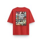 Overoz Gta San Andreas Sırt Baskılı Yarı Oversize Kırmızı T-shirt 1364