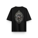 OverOz Guardian Dog Rottweiler Köpek Sırt Baskılı Yarı Oversize Tshirt, S, T1402, Siyah, Unisex Yetişkin