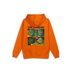 Overoz Ninja Kaplumbağalar Sırt Baskılı Kapüşonlu Oversize Sweatshirt Turuncu Hoodie H1302, XL