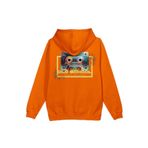 Overoz Old School Kaset Sırt Baskılı Kapüşonlu Oversize Sweatshirt Turuncu Hoodie H1207, 2XL