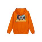 Overoz Old School Kaset Sırt Baskılı Kapüşonlu Oversize Sweatshirt Turuncu Hoodie H1207, L