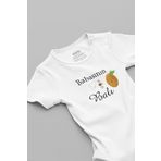 Overoz Organik %100 Pamuk Babasının Balı Baskılı Kısa Kollu Çıtçıtlı Bebek Body Badi Zıbın Tulum 5582