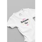 Overoz Organik %100 Pamuk Babasının Kızı Baskılı Kısa Kollu Bebek Body Çıtçıtlı Badi Zıbın Tulum 5241