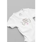 Overoz Organik %100 Pamuk Dikkat Güzellik Geliyor Bebek Body Çıtçıtlı Zıbın Tulum 5902-B