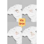 Overoz Organik%100 Pamuk 4'lü Bohem Bebek Body Set Badi Çıtçıtlı Zıbın Dörtlü 5663-5664-5665-5666, 12-18 AY