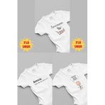 Overoz Organik%100 Pamuk Amca 3'lü Bebek Body Set Beyaz Bebek Badi Çıtçıtlı Zıbın Üçlü 5055-5183-5247, 6-9 AY