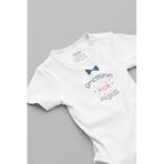 Overoz Organik%100 Pamuk Amcasının Küçük Paşası Baskılı Bebek Body Beyaz Badi Çıtçıtlı Zıbın 5873, 24-36 Ay