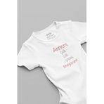 Overoz Organik%100 Pamuk Annemi Çok Seviyorum Baskılı Bebek Body Beyaz Badi Çıtçıtlı Zıbın 5841, 24-36 Ay