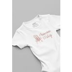 Overoz Organik%100 Pamuk Annesinin Meleği Baskılı Bebek Body Beyaz Badi Çıtçıtlı Zıbın 5818, 3-6 AY