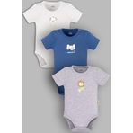 Overoz Organik%100 Pamuk Aslan 3'lü Bebek Body Set Bebek Badi Çıtçıtlı Zıbın Üçlü 5805-5806-5807-M, Yeni Doğan