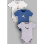 Overoz Organik%100 Pamuk At Araba Uçak 3'lü Bebek Body Set Badi Çıtçıtlı Zıbın Üçlü 5790-5791-5792-M, 18-24 AY