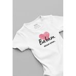 Overoz Organik%100 Pamuk Babam Olsun Yeter Kalp Baskılı Bebek Body Badi Çıtçıtlı Zıbın 5744, 12-18 AY