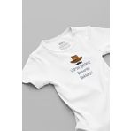 Overoz Organik%100 Pamuk Babamla Bekleriz Baskılı Bebek Body Çıtçıtlı Badi Zıbın Tulum 5881-BABA, 18-24 AY