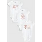 Overoz Organik%100 Pamuk Babasının Meleği 3'lü Bebek Body Set Badi Çıtçıtlı Zıbın Üçlü 5818-5819-5820, 12-18 AY