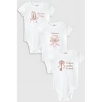Overoz Organik%100 Pamuk Babasının Meleği 3'lü Bebek Body Set Badi Çıtçıtlı Zıbın Üçlü 5818-5819-5820, 9-12 Ay