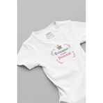 Overoz Organik%100 Pamuk Babasının Minik Prensesi Baskılı Bebek Body Beyaz Badi Çıtçıtlı Zıbın 5803, 18-24 AY