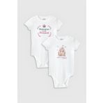 Overoz Organik%100 Pamuk Babasının Prensesi 2'li Bebek Body Set Badi Çıtçıtlı Zıbın Ikili 5803-5804, 0-3 AY