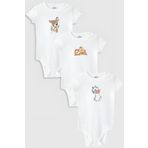 Overoz Organik%100 Pamuk Bambi Baskılı 3'lü Bebek Body Set Beyaz Badi Çıtçıtlı Zıbın Üçlü 5787-5788-5789, 18-24 AY