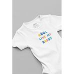 Overoz Organik%100 Pamuk Cool Like My Daddy Baba Baskılı Çıtçıtlı Bebek Body Badi Zıbın Tulum 5656, 0-3 AY